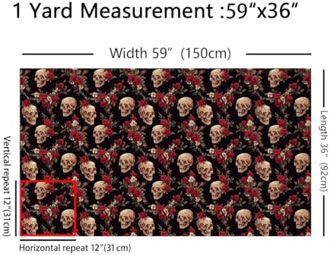 Feelyou Sugar Skull Fabric By The Yard Kids Decorative Soft