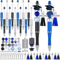 Jutom 12 Pcs Graduation Beadable Pens with 50 Pcs Focal Beads 12 Tassels 12 Cap Pendants DIY Making Kit for Office Gift