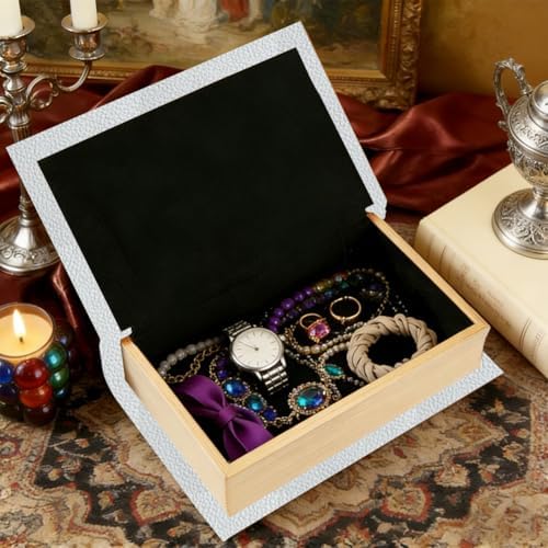 Faux Book Storage Box Floral 9.1 x 5.9 x 2 Inch Book Trinket Boxes Peacock Flower Pattern Decorative Storage Organizers for Jewelry Trinket Wedding Keepsake Photos Home Bookshelf Decoration