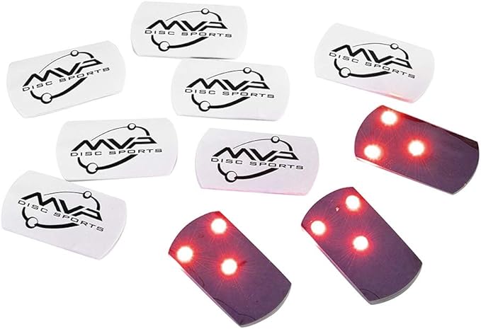 MVP Disc Golf Flat LED Tri-lite Disc Golf Lights (Pack of 10) (Red)