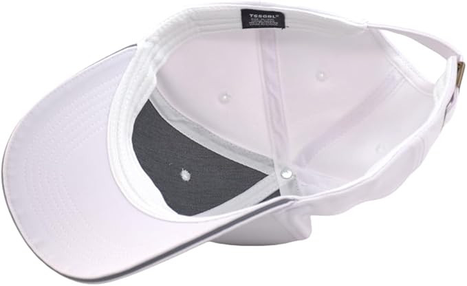 TSSGBL Men's Plain Baseball Hat - OSFM & XXL Big Head Fit，Adjustable Structured Ball Cap with Reflective Sandwich Brim
