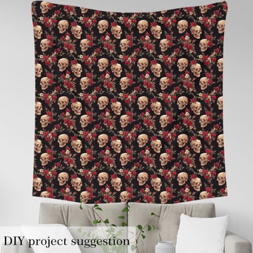 Feelyou Sugar Skull Fabric By The Yard Kids Decorative Soft