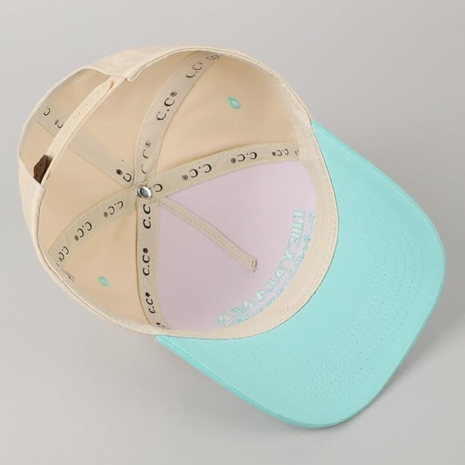 MIRMARU Two-Tone Vintage Canvas Trucker Hats for Men & Women, Adjustable Size Baseball Caps with Trendy Embroidered Design