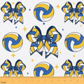 Volleyball Bow Upholstery Fabric for Chairs | Modern Ball Print Bowknot Outdoor Fabric by The Yard 109"x63", Sports Ball Game Geometric Bow Tie Waterproof Fabric
