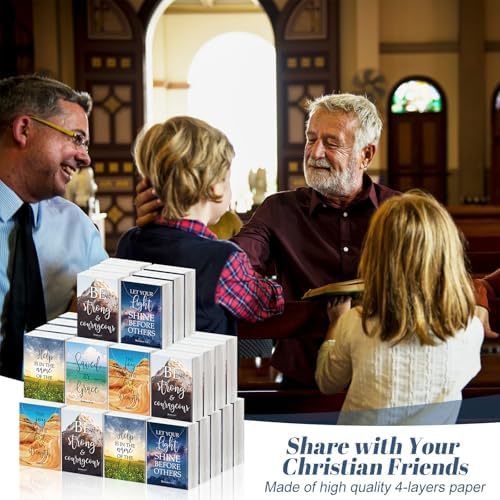 Outus 50 Pack Christian Pocket Tissues with Inspirational Words Individual
