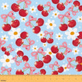 Red Cherry Bow Upholstery Fabric for Chairs | Pink Bow Tie Fabric by The Yard 362"x63", Daisy Flowers Rustic Dreamy Princess Style Ribbon Bowknot Sewing Fabric for Kids Gifts,Blue
