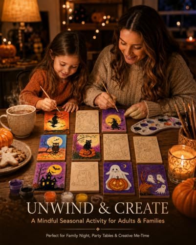 20 PCS Halloween Painting Crafts,Wooden Art Set for Party & Classroom Gifts