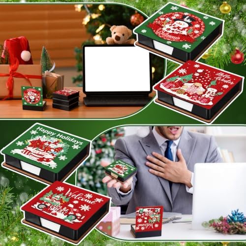 Saillong 4 Pcs Diamond Painting Note Box Kit Sticky Note Holders