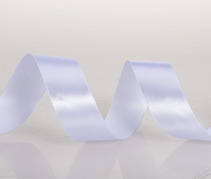 1 Inch White Solid Satin Ribbon, 50 Yards Craft Fabric Ribbon - Image 4