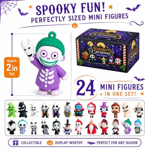 Nightmare Figures 24 Pcs, Halloween and Christmas Decorations Doll