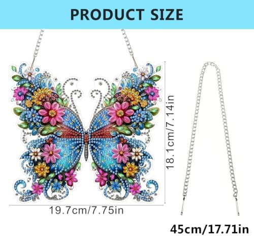 AIBOERL Diamond Art Kits for Adults, Butterfly Acrylic Hanging Suncatcher