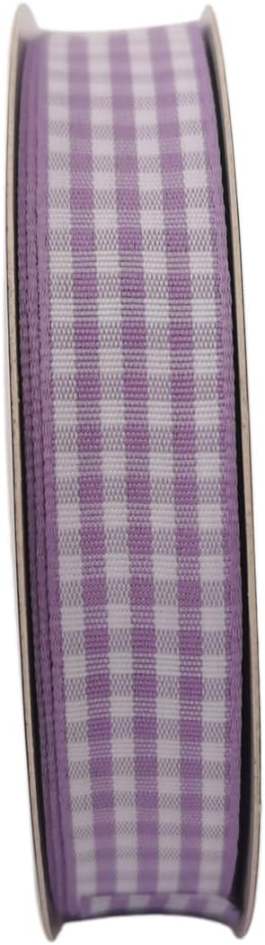 Purple Gingham Plaid Checked Ribbon 25 Yards Each Roll 100% Polyester - Image 3