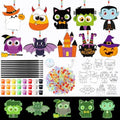 Dunzoom 30 Set Halloween Glow in Dark Suncatchers DIY Paint Art Kits