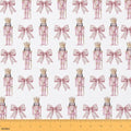Christmas Nutcracker Upholstery Fabric for Chairs | Pink Bow Outdoor Fabric by The Yard 362"x63", Cartoon Royal Guarder Prince Soldier Ribbon Bowknot DIY Craft Hobby Polyester Fabric