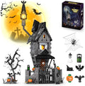 2026 Halloween Haunted Mansion Building Set,Before Xmas Haunted House Building Blocks Set with Light, Glow-in-The-Dark Pumpkins and Skeleton Ghosts, Halloween Toys Gifts for Adults & Kids