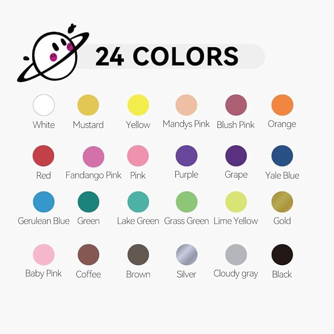TRANSON 24 Colors Bold and Brush Dual-tip Acrylic Paint Marker Pen - Image 5
