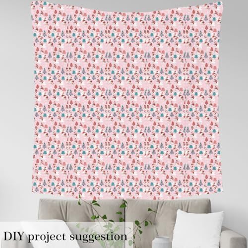 JEJELOIU Funny Xmas Snowman Fabric by The Yard Snowflake Upholstery Fabric for Chairs Christmas Tree Waterproof Indoor Outdoor Decor for DIY Sewing Craft Projects 1 Yard
