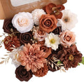 Floweroyal Artificial Flowers Fake Rose Flowers Dahlia with Stems for DIY Wedding Bridal Bouquets, Baby Shower, Floral Arrangement, Table Centerpieces, Home Decorations