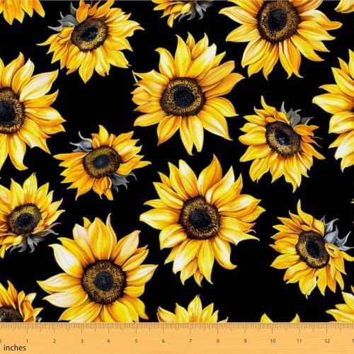 Erosebridal Sunflower Fabric By the Yard, 3 Yards