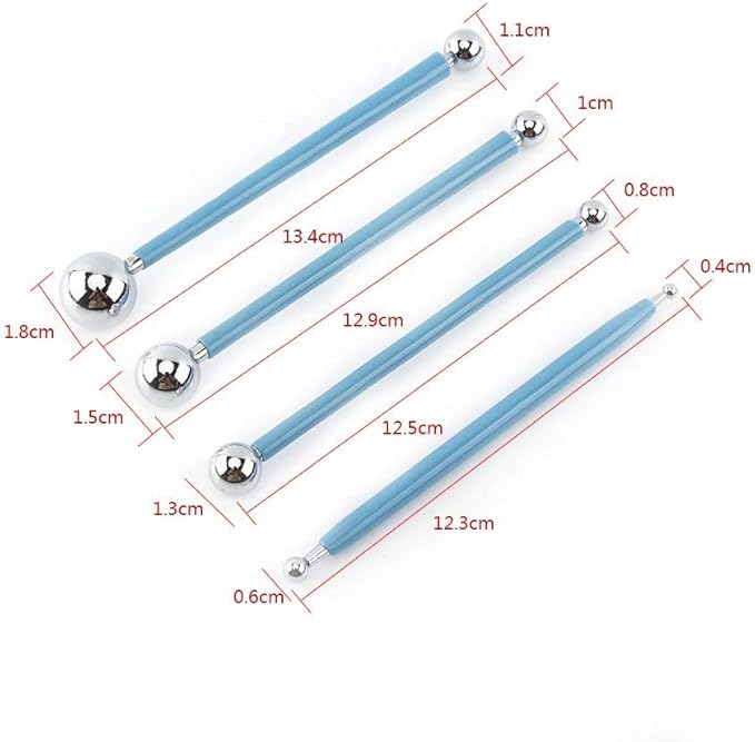 4 Pcs Modeling Ball Tools Double Ended 8 Ball Stainless Steel Dotting Modeling - Image 2