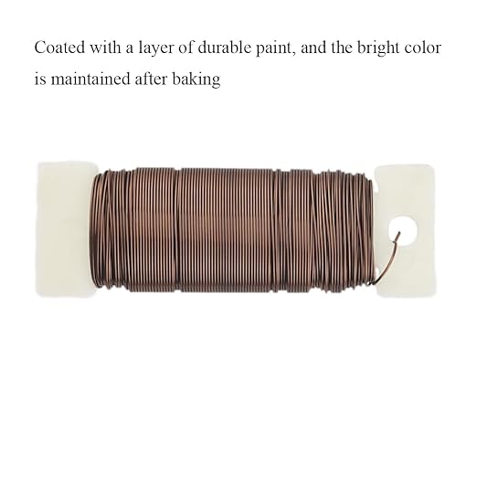 HAHIYO 22Gauge Coffee Color Metal Floral Wire - Image 4
