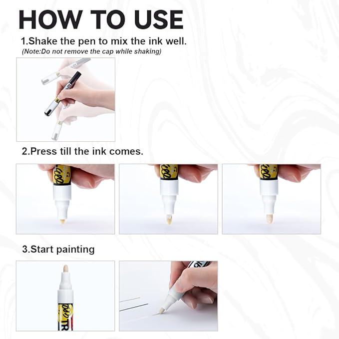 TRANSON 2 White Permanent Paint Markers - Image 4