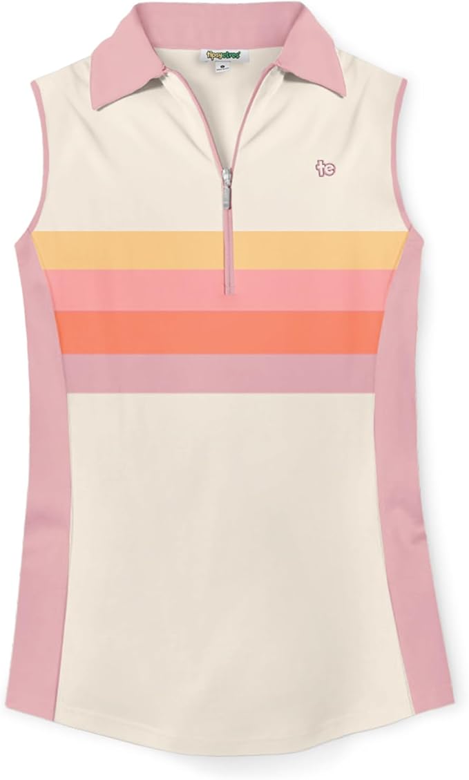 Tipsy Elves Quick Dry Women's Golf Shirt Sleeveless 1/4 Zip Tennis Shirts for Women Tank Top Polo Pickleball Outfits