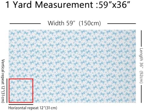 JEJELOIU Cute Bow Fabric by The Yard Xmas Snowflake Upholstery Fabric for Chairs Merry Christmas Waterproof Indoor Outdoor Decor for DIY Sewing Craft Projects 5 Yards