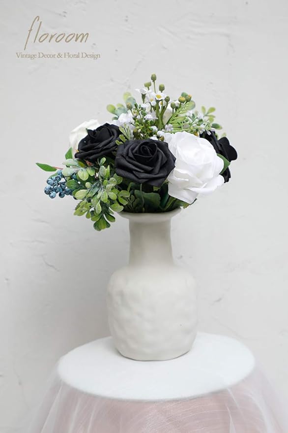 Floroom Artificial Flowers 50pcs Real Looking Black Foam Fake Roses - Image 5