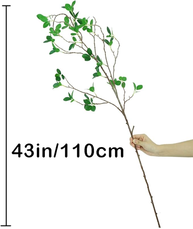 Ollain 43" Artificial Greenery Stems Plants Faux Leaf Green Eucalytus Branches - Image 2
