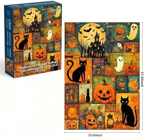 1000 Piece Puzzle for Adults, Halloween Themed Collage