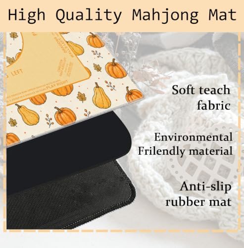 Orange Pumpkin Fall Mahjong Mat 31.5x31.5Inch