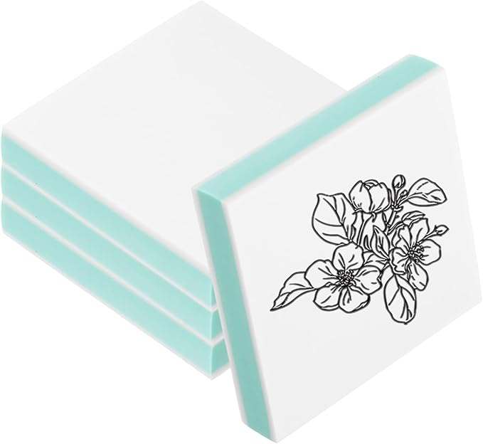PATIKIL 4Pcs 2X2" Rubber Carving Blocks, Soft Linoleum Art Carving Block Square by PATIKIL