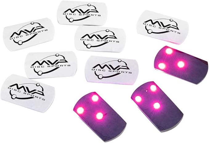 MVP Disc Golf Flat LED Tri-lite Disc Golf Lights (Pack of 10) (Magenta)