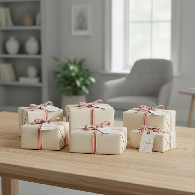 CT CRAFT LLC Ivory Cotton Red Stripes Ribbon 3/8" x 10 Yards - Image 5