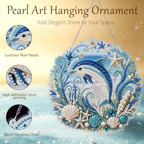 AIBOERL Pearl Diamond Art Kits for Adults, Acrylic Hanging Suncatcher