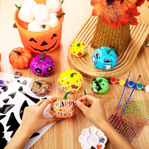 Simgoing 36 Sets Pumpkin Painting Kits Fall Halloween Crafts, Spooky Face