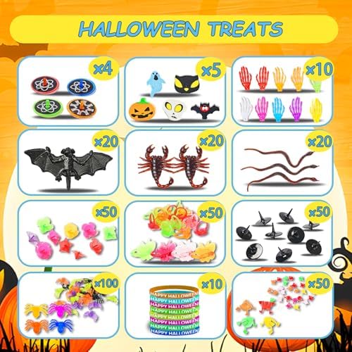 600 Pcs Halloween Party Favors for Kids, Fidget Toys Bulk, Prizes for Kids, Halloween Toys Treats Gifts, Carnival Treasure Classroom Prizes Box, Goodie Bag Stuffers, Party Toy Supplies