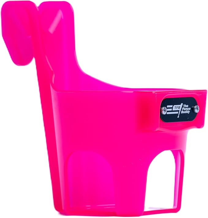 Fence Cup Holder | Drink Holder for Chain Link Fence | Fits Stanley, Yeti & Gatorade | Baseball Dugout, Softball, Pickleball & Tennis | Made in USA | The Fence Buddy (Hot Pink)