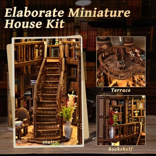 DIY Book Nook Kit for Adults, Miniature House Kit, Dream Bookstore
