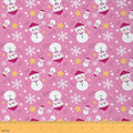 JEJELOIU Merry Christmas Fabric by The Yard Kawaii Xmas Snowman Upholstery Fabric for Chairs Snowflake Waterproof Indoor Outdoor Decor for DIY Sewing Craft Projects 2 Yards