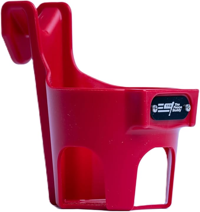 Fence Cup Holder | Drink Holder for Chain Link Fence | Fits Stanley, Yeti & Gatorade | Baseball Dugout, Softball, Pickleball & Tennis | Made in USA | The Fence Buddy (Red)