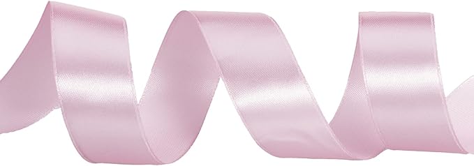 1 Inch Pink Solid Satin Ribbon, 50 Yards Craft Fabric Ribbon - Image 3