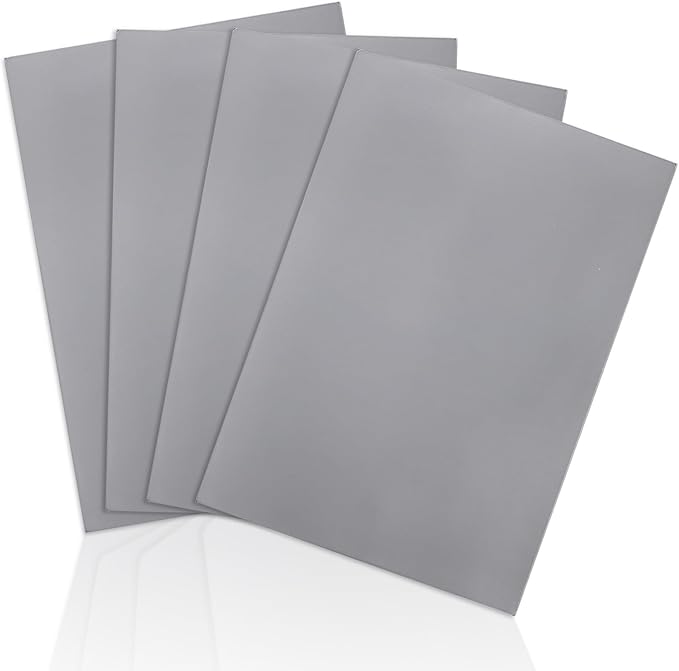 4 Pack Rubber Stamp Sheets, 2.6 mm A4 Size Light Gray Rubber Pads, Soft Rubbers - Image 4