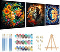 Axquilon 3 Packs Framed Paint by Numbers Kit for Adults 8x8in