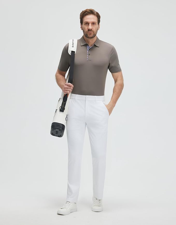 Mens Polo Shirts Short and Long Sleeve Casual Solid Stylish Dry Fit Performance Designed Collared Golf Polo Shirts for Men