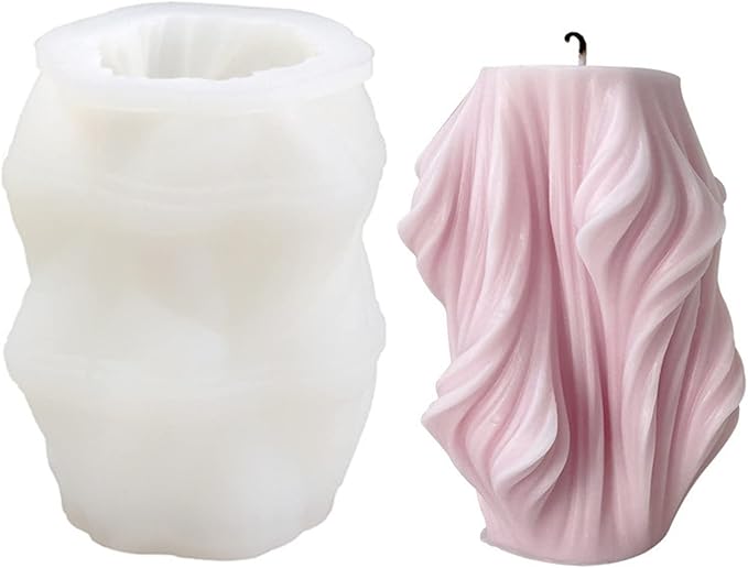 Carved Wavy Candle Mold Geometric Irregular Silicone Candle Soap Mold Fondant by Anktily