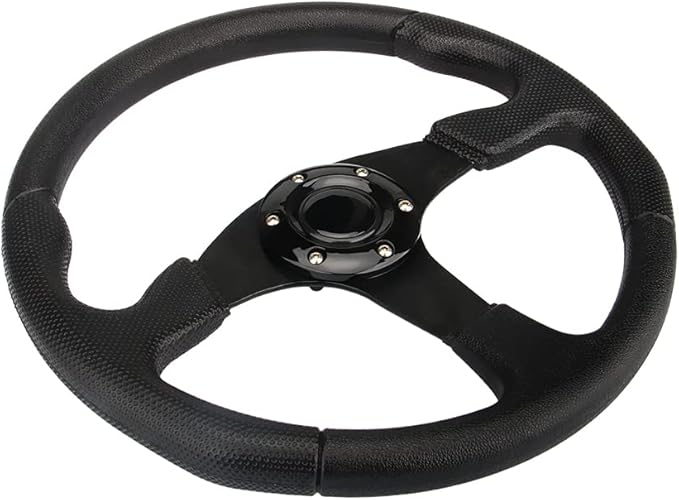 Flat-bottom Golf Cart Steering Wheel for Club Car DS &Precedent Universal Design 14 inch EZGO RXV & TXT, Yamaha Golf Cart Steering Wheels