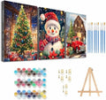 Axquilon 3 Packs Christmas Framed Paint by Numbers Kit for Adults 8x10in