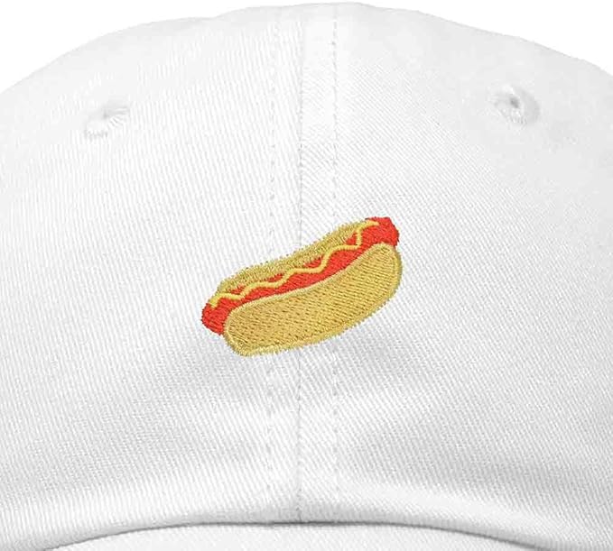 DALIX Hot Dog Hat Embroidered Mens Womens Baseball Cap